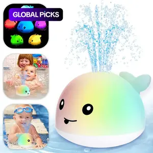Whale Water Spray Toy, Bath Toys for Kids, Bath Time Fun, Light Up Pool Fountain Toy, Pool Toy Sprinkler, Christmas Birthday Gifts For Baby Toddler Kids, Electric Mini Whale Water Toy with Colorful Lights, Requires 3 Aaa Batteries Not Included