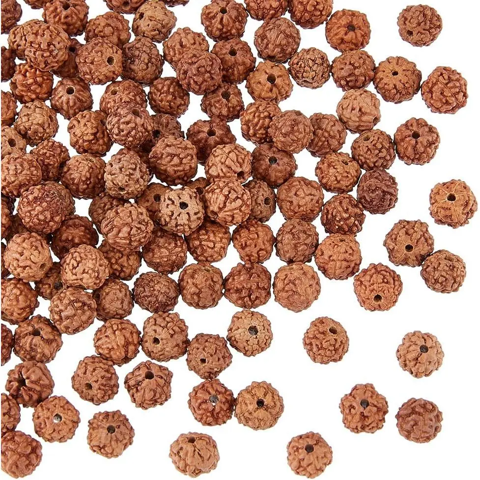 150 count Rudraksha Beads Small Meditation Prayer Beads Round Loose Energy Bead 5-6mm   Mini Bodhi Bead for DIY Bracelet  Making