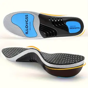 Unisex Arch Support Insoles, Thick Shock Absorption Gel Pads, High Elasticity, Comfortable Breathable, for Running, Fitness, Daily Wear