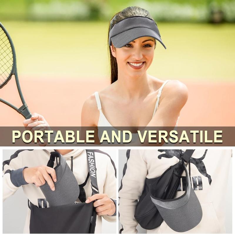 LED Hat, Sun Visor Hat Light Up Cap with 7 Colors for Women Unisex with Elastic Fit Running Tennis Golf Visors (Black)