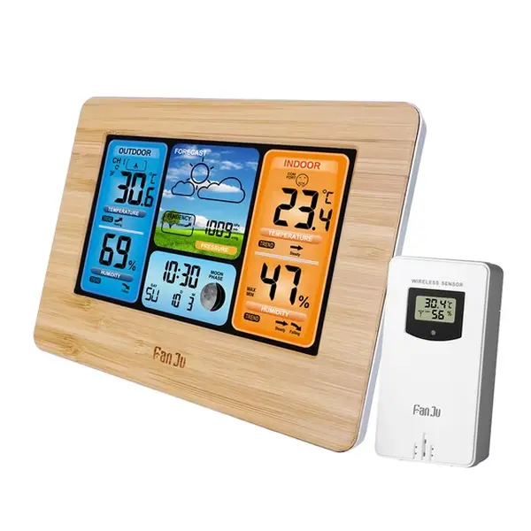 Multifunction Digital Weather Station LCD Indoor  Weather Forecast Barometer Hygrometer with Wireless  Sensor USB  Cord