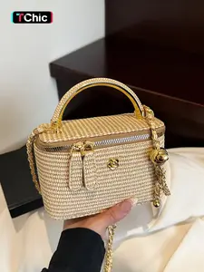 Light luxury retro exquisite versatile small square bag, elegant atmosphere, fashionable personality single shoulder crossbody bag, multi back method, chain shoulder strap and double shoulder strap design, Versatile Shoulder Bags, Handcrafted Bag