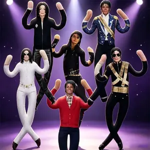 New Model Anime Michael Jackson Cosplay Prop Doll Plush Stuffed Figure Dolls Room Decoration Abstract Joint Mobility Props Gift