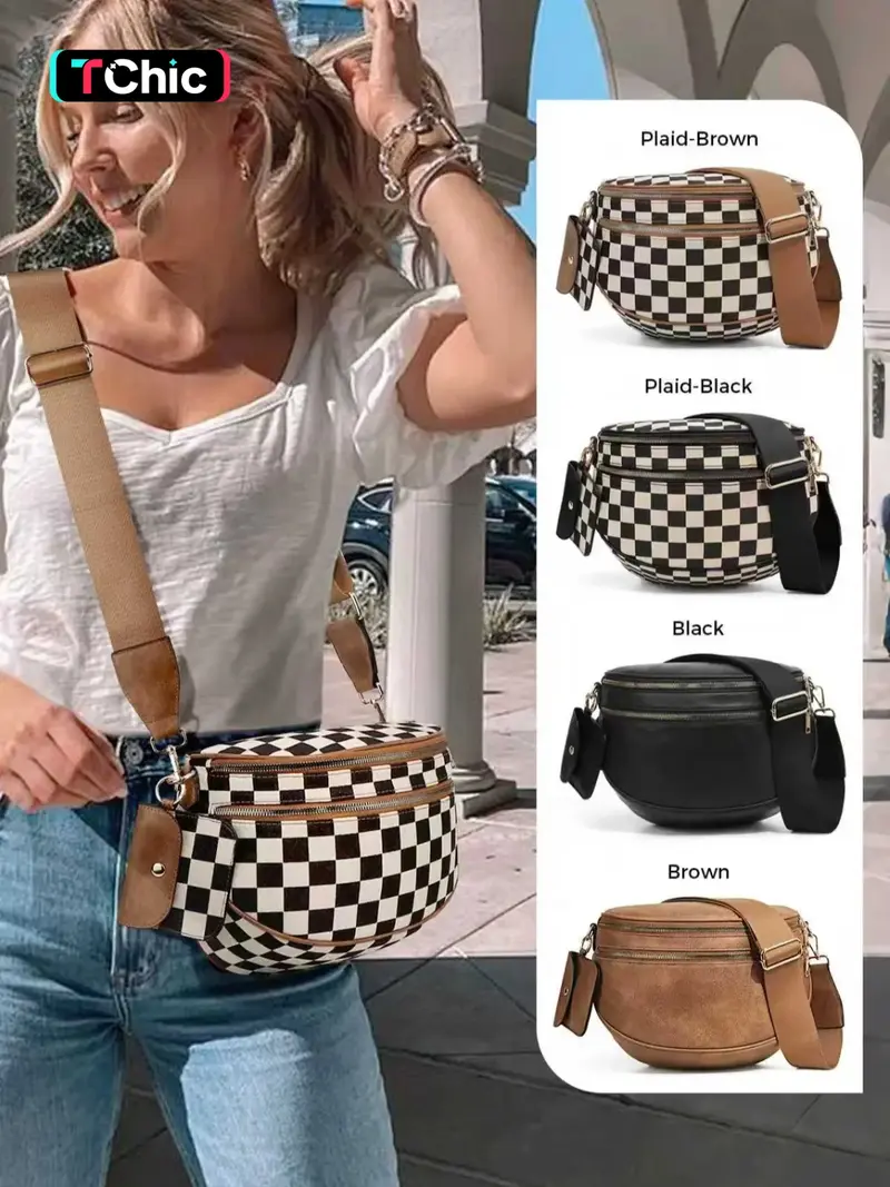 Large Crossbody Bag for Women Ladies' Saddle Bag Girls Sling Bag with Adjustable Strap and Coin Purse Stylish Urban Minimalist Commuting Lightweight Single Shoulder Women's Bag