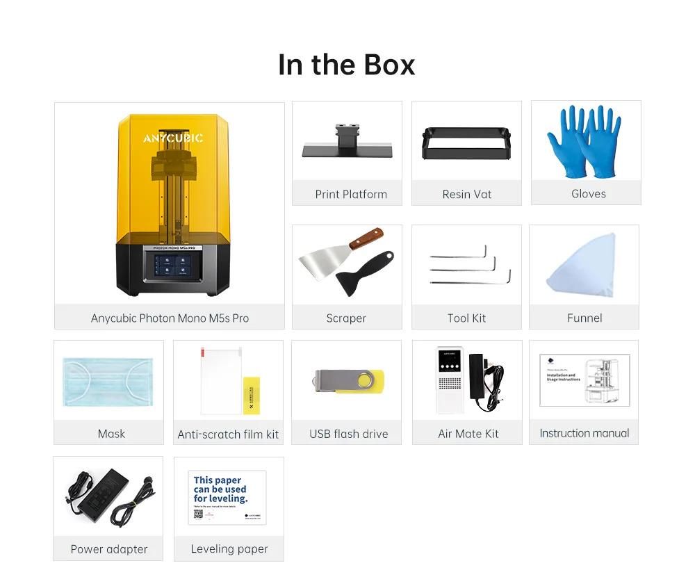 Photon Mono M5s Pro 14K Mono MSLA 3D Printer 10.1'' LCD Resin 3D Printer Speed Up to 150mm/h Print Size 223*127*200mm