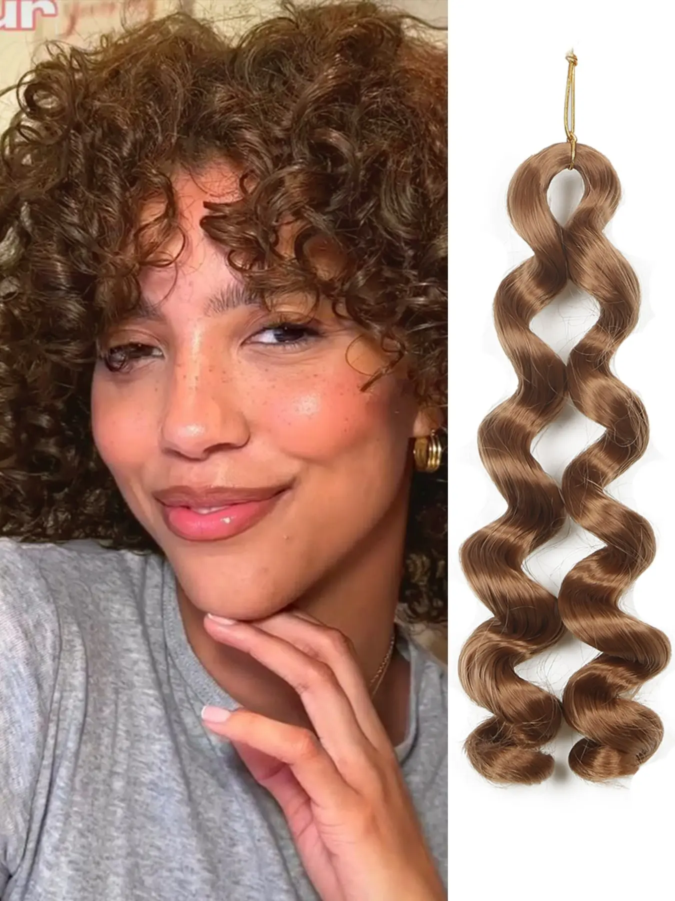 Available in Black, Brown, and Blonde. 12-inch French Puffy Curly Crochet Braids, 75g/pack. Short Bohemian Curly Knotless Braids and Spiral Crochet Hair Extensions. Ideal for women's daily wear, holidays, parties, and cosplay.