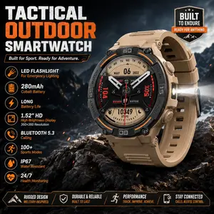 Neviis 2026 Smart Watch Military Men 360x360 HD Screen Flashlight Health Monitoring Waterproof Heart Rate Monitor Bluetooth-compatible Call Compatible Android iOS