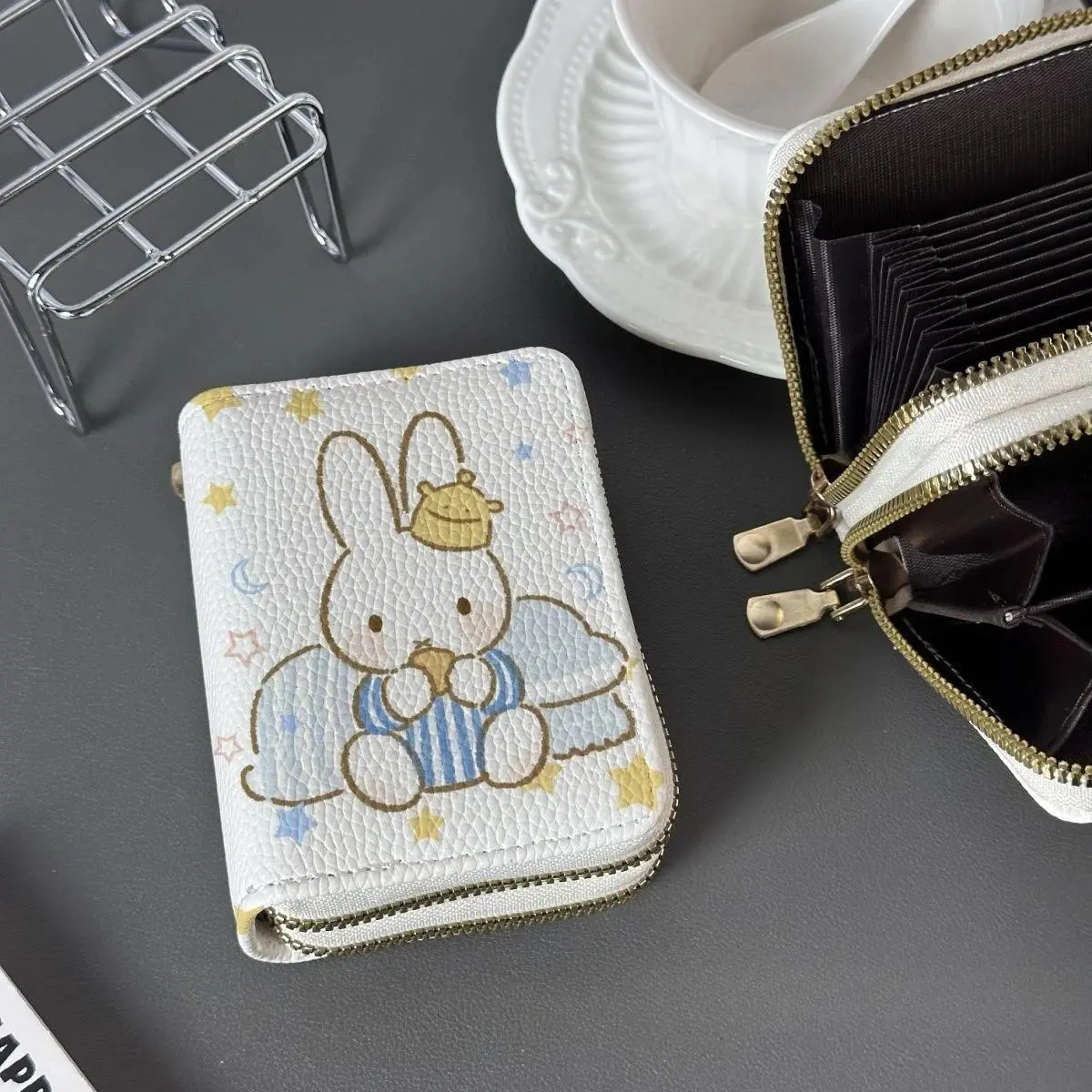 Anime Card Holder Miffy Card Holder Wallet Multi-layer Change Document Package One Body Storage Sweet Kawaii Creativity Portable