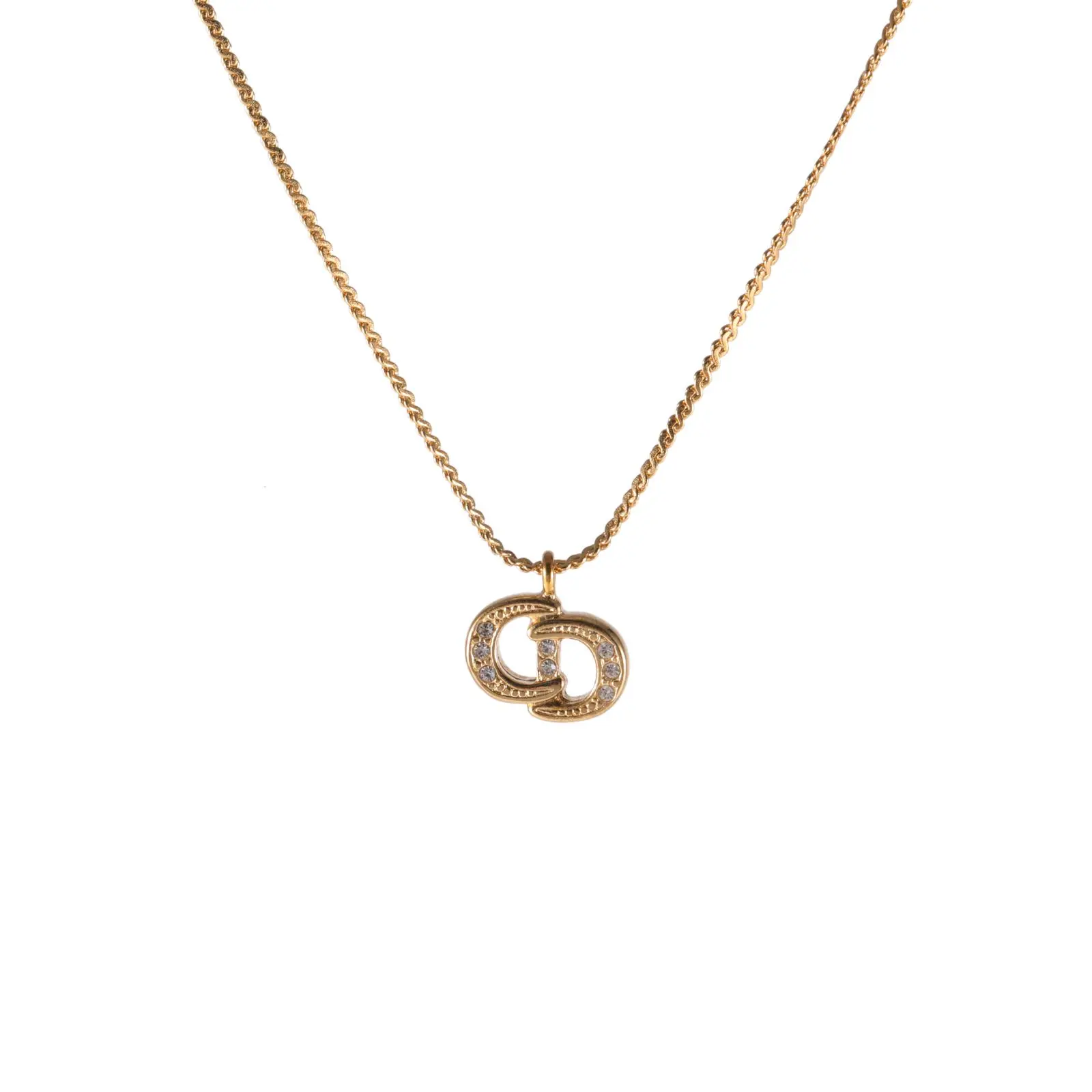 Pre-owned 【TIANA】DIOR Vintage CD Necklace AlloyP235907494