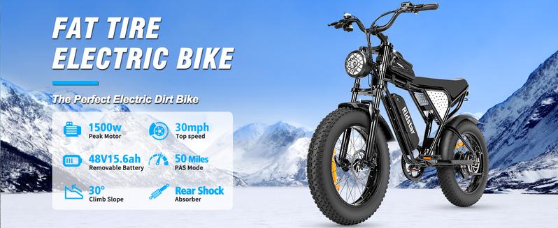 2025 New Electric Bike for Adults Q20, 2000/1500W, 37/30MPH,52V 40AH,48V/20AH E-Bike,30-180 Miles Electric Motorcycle, 20" Fat Tire Dirt Bike, UL2849 All Terrain for Mountains, Snow, Sand, Road