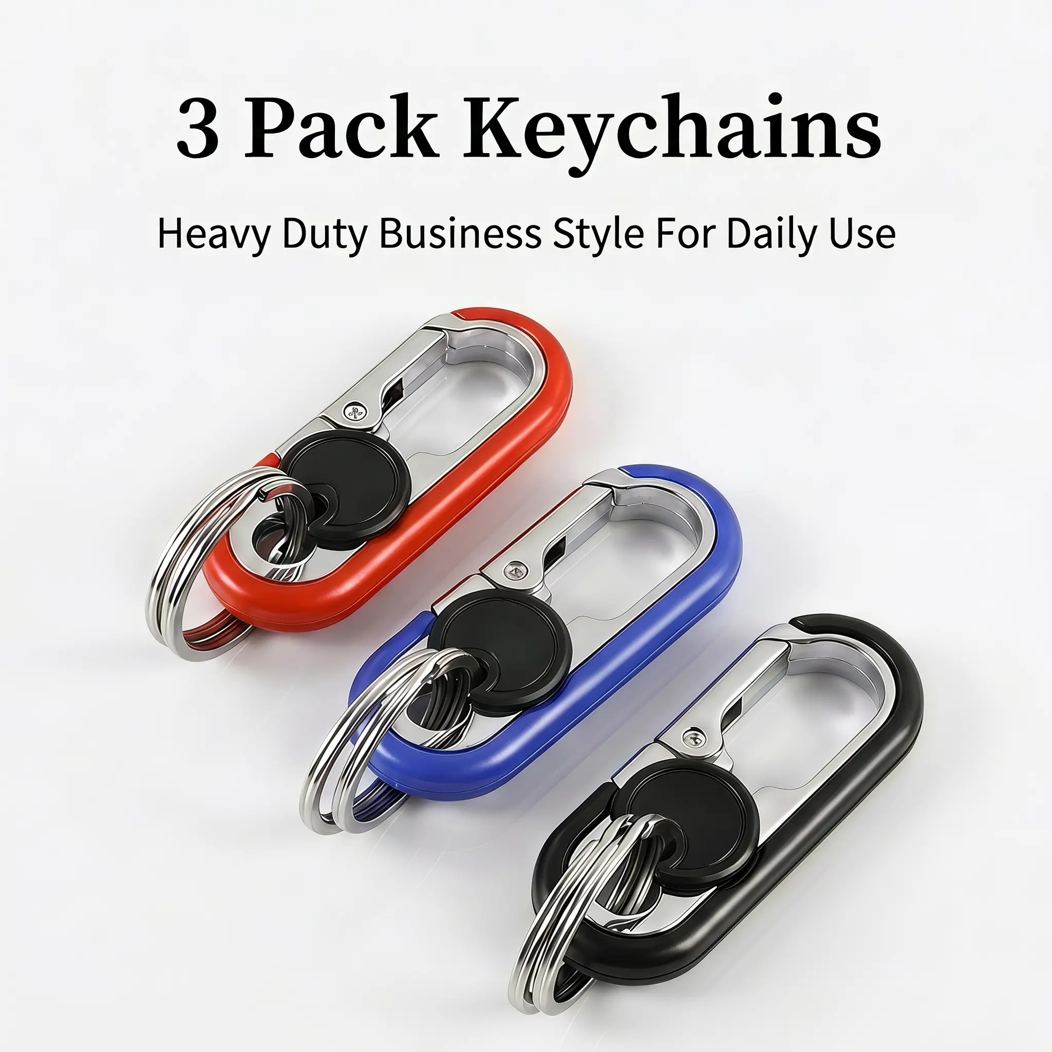 3 PCS Keychain for Men&Women - Multifunctional Alloy Car Key Ring, Business Gift for Men-YY1