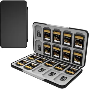 Memory Card Case with 40 Slots for 20  SD SDXC SDHC TF Cards and 20 SD SDXC SDHC Cards, SD Card Holde Features a Portable and Compact Design