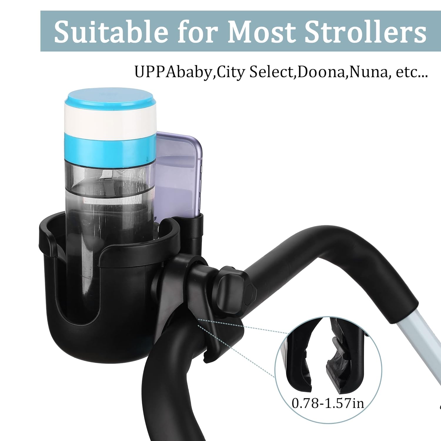Universal Cup Holder, Adjustable Drink Holder with Phone Holder for , , Walker, , Scooter, Gifts for Family Member. Universal Cup Holder, Adjustable Drink Holder with Phone Holder for , , Walker, , Scooter, Gifts for Family Member.