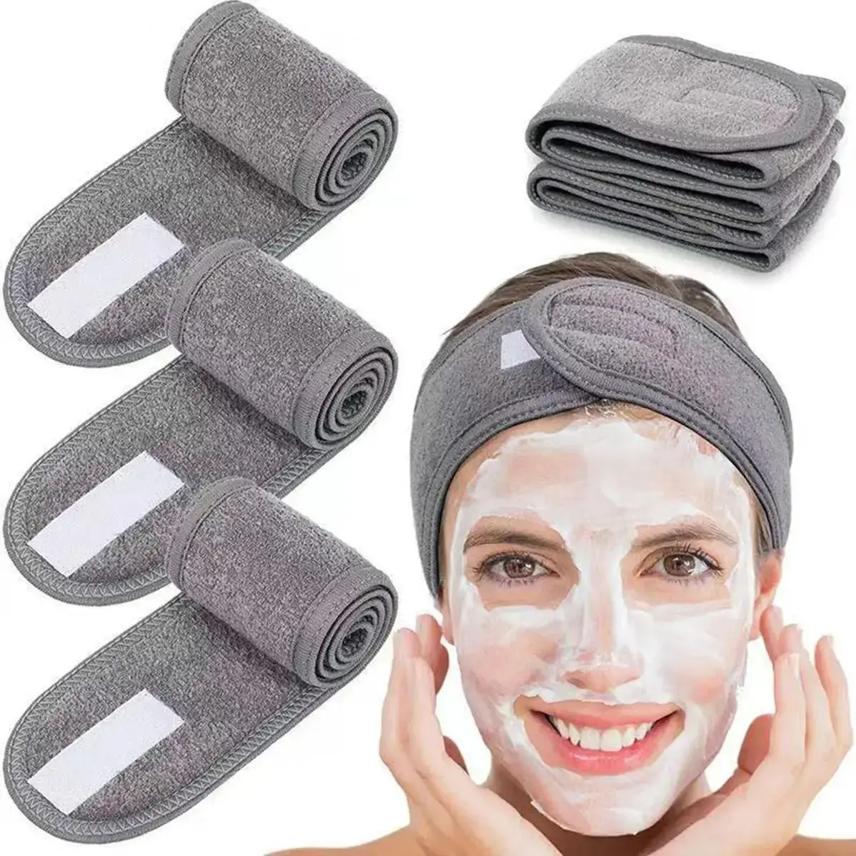 Women's 3-Piece Elastic Adjustable Camouflage Towel Headband Set - Skin-Safe Soft Fabric, Holds Loose Hair Firmly, No, for Yoga Workouts & Casual Outdoor Leisure (Bag Accessories for DIY Luggage & Bags)