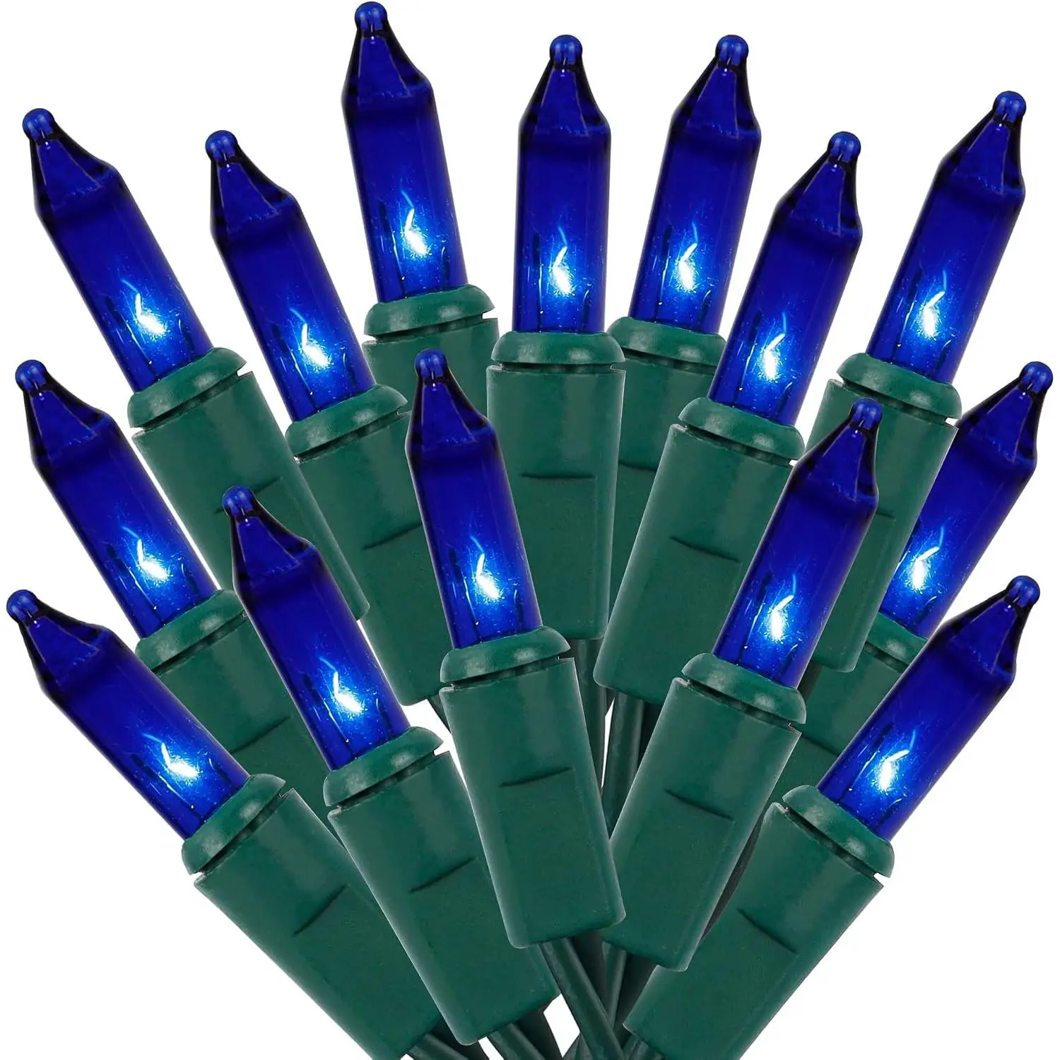 Christmas String Lights, 150 Count 33 FT Incandescent Mini Green Wire Fairy Light, 120V UL Certified Connectable Xmas Tree Lights for Patio, Holiday, Party, Outdoor Indoor Decoration, Blue