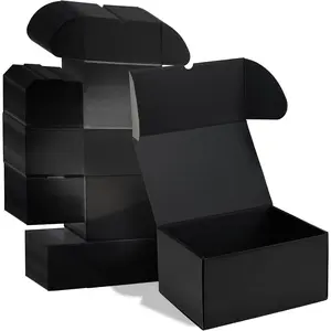 10x7x5 Black Shipping Boxes Set of 20 Corrugated Cardboard Mailer Boxes for Packaging Small Business Mailing Gifts