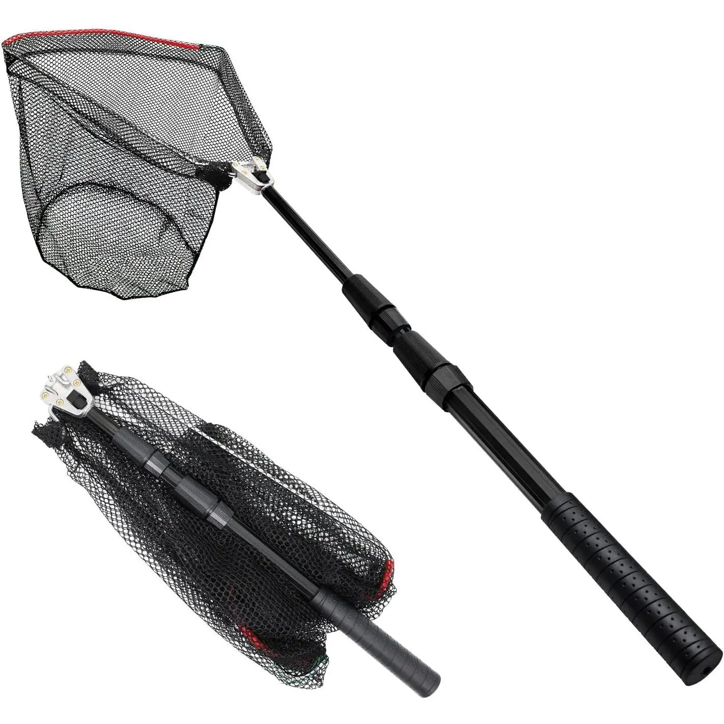Fishing Net Fish Landing Net Collapsible Fish Net with Anti-Slip Telescoping Rubber Pole Handle  Kids Adults in Saltwater Freshwater Multi-Size Extending to 37/42/43/51/69/71/89/98inch