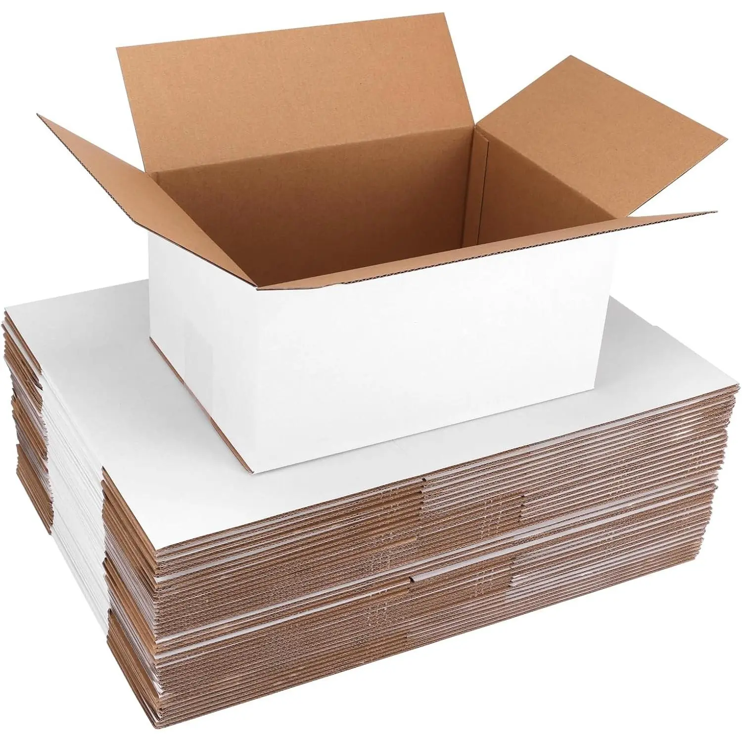 Shipping Boxes 10x7x5 Set of 40, White Corrugated Cardboard Box for Mailing Business Packaging Moving
