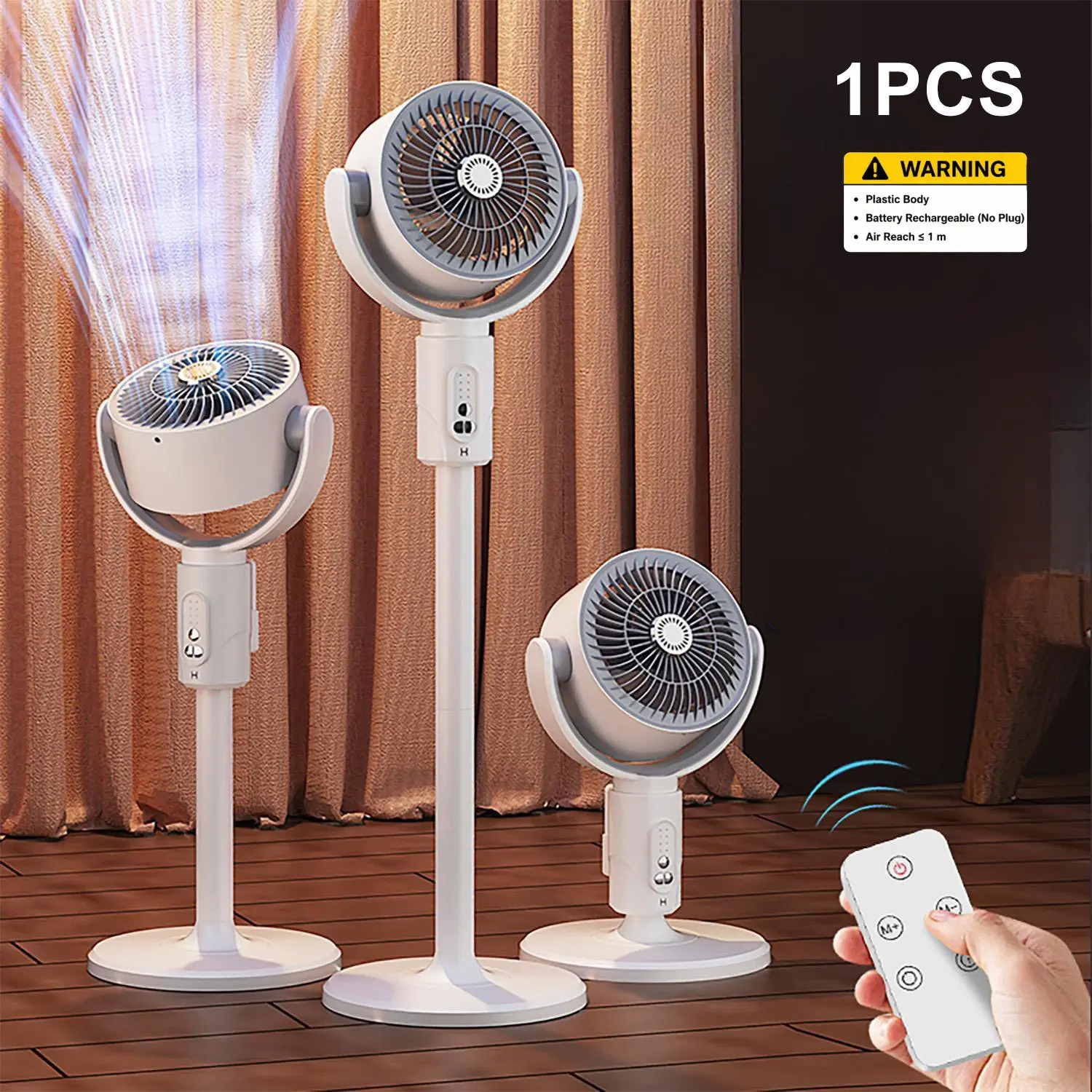 Portable Rechargeable Personal Fan with Remote Control, Cordless Rechargeable Fan, 3-Speed/5-Speed Adjustable Air Circulation Fan with Timer, Multifunctional Cooling Fan for Home & Office, Portable Power Fan, Household Appliances