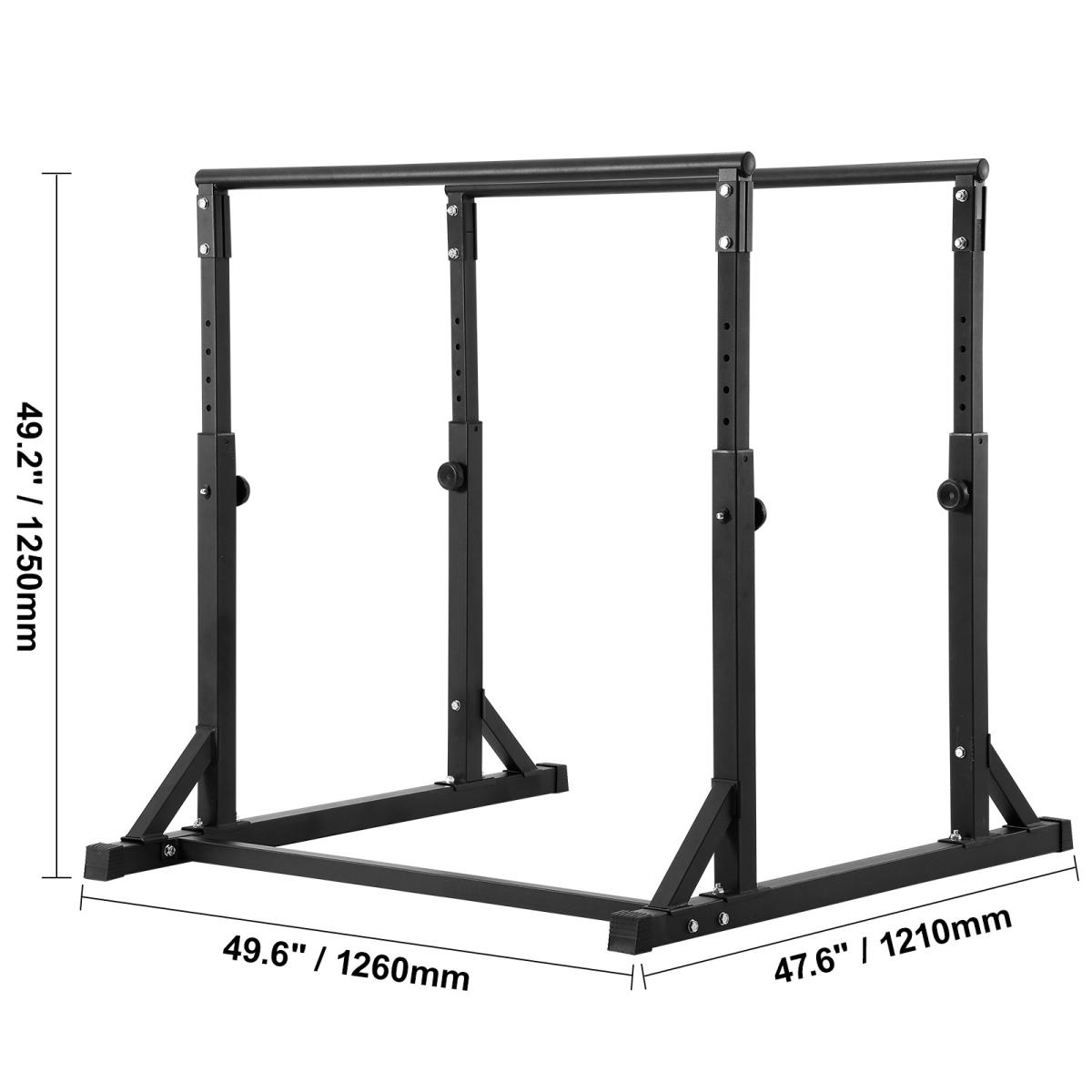 [Fahuac] Dip Bar 800 lbs Capacity, Heavy Duty Dip Stand Station with Adjustable Height 37"-49", Foam Padded Non-Slip Handles, Parallel Bars for Strength Training Home Gym