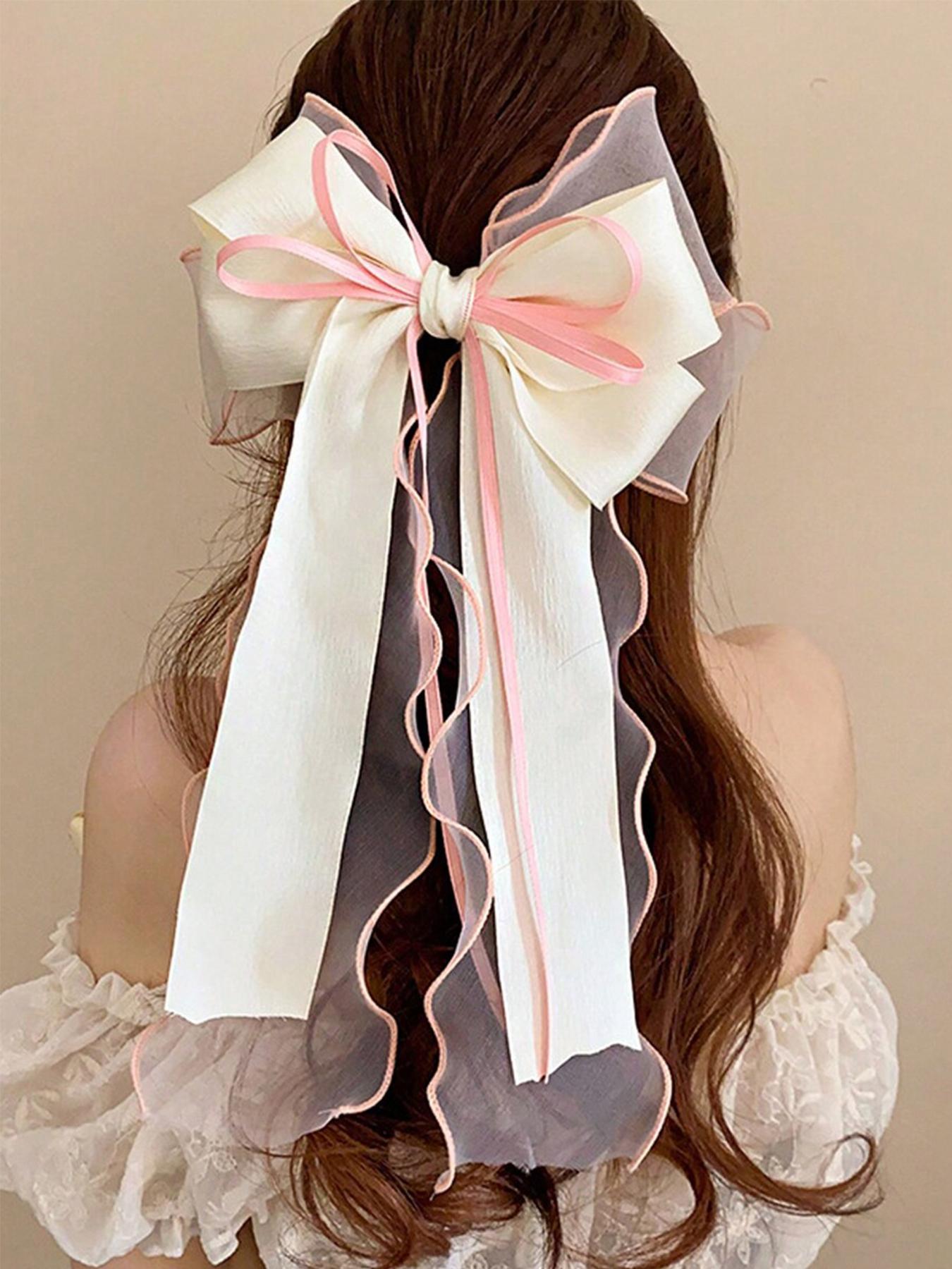 Women's Elegant Bowknot Design Hair Clip, Hair Clip With Bow, Cute Trendy Ribbon Hair Clip, Fashionable Hair Accessories for Women & Girls, Hair Clip For Long Hair, Hair Clip Bowknot Hair Accessory