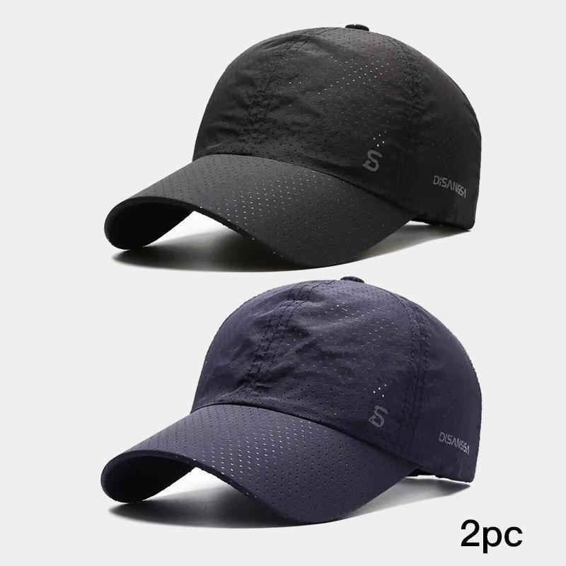 2pc Running Cap Thin Quick Drying Breathable Duck Tongue Outdoor Hat Men's Sun Summer Fishing Avisor Baseball Cap