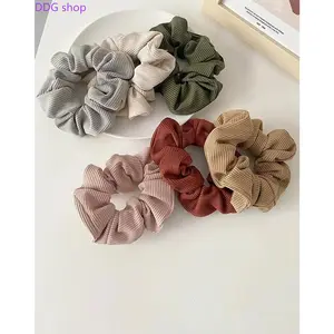6Pcs Women's Simple Solid Color Scrunchies, Sweet Fresh Elastic Hair Ties, Soft Lightweight Hair Accessories Perfect for Daily Wear, Parties & All Hairstyle Styling