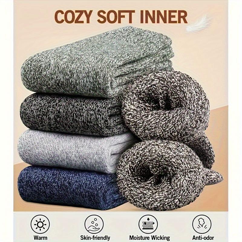 10 Pairs of Men's Socks Crew Classic Solid Mid-calf Work Socks 10 Pack 10 Set Plain Elastic Warm Casual Soft Dual Defense Socks for Fall Autumn Winter Comfy Man's Socks for Sports Athletic Daily Wear Running Traveling