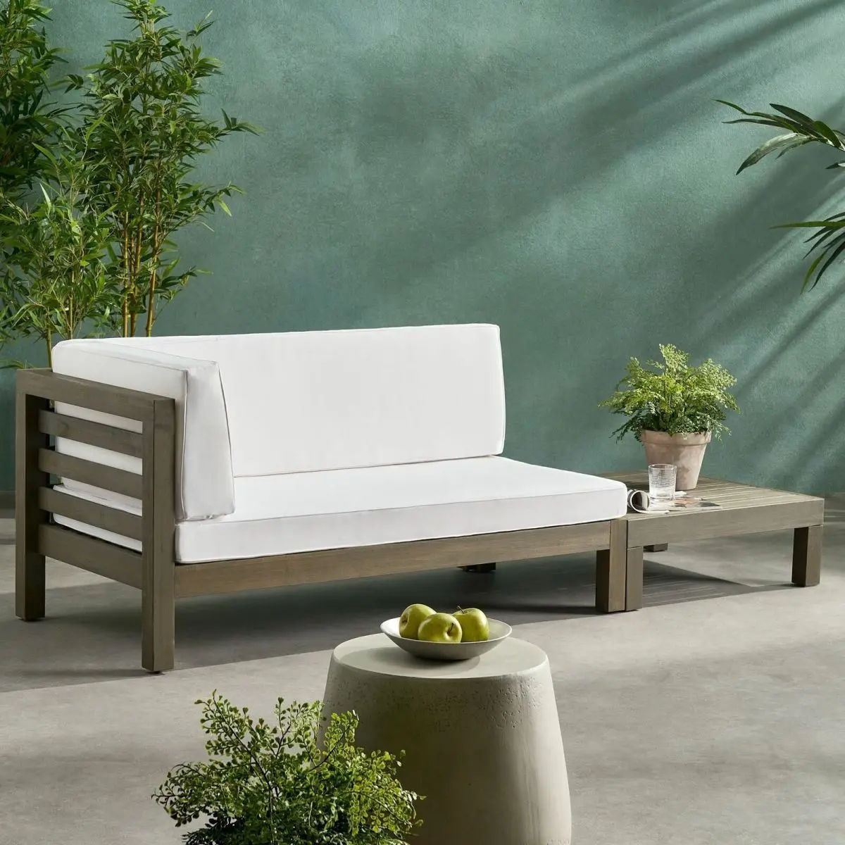 AobtkelChristopher Knight Home® OANA LEFT CORNER BENCH AND COFFEE TABLE, WHITE