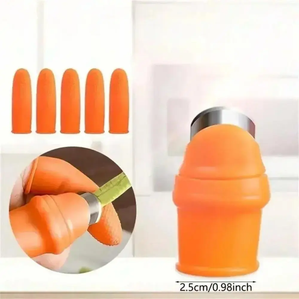 2026 New Orange Silicone Thumb Knife (1PC) with 5 Finger Covers, Multifunctional Garden Tool Cutter for Fruits & Vegetables, Cutting, Garden Pruning Tool, Pruners For Gardening