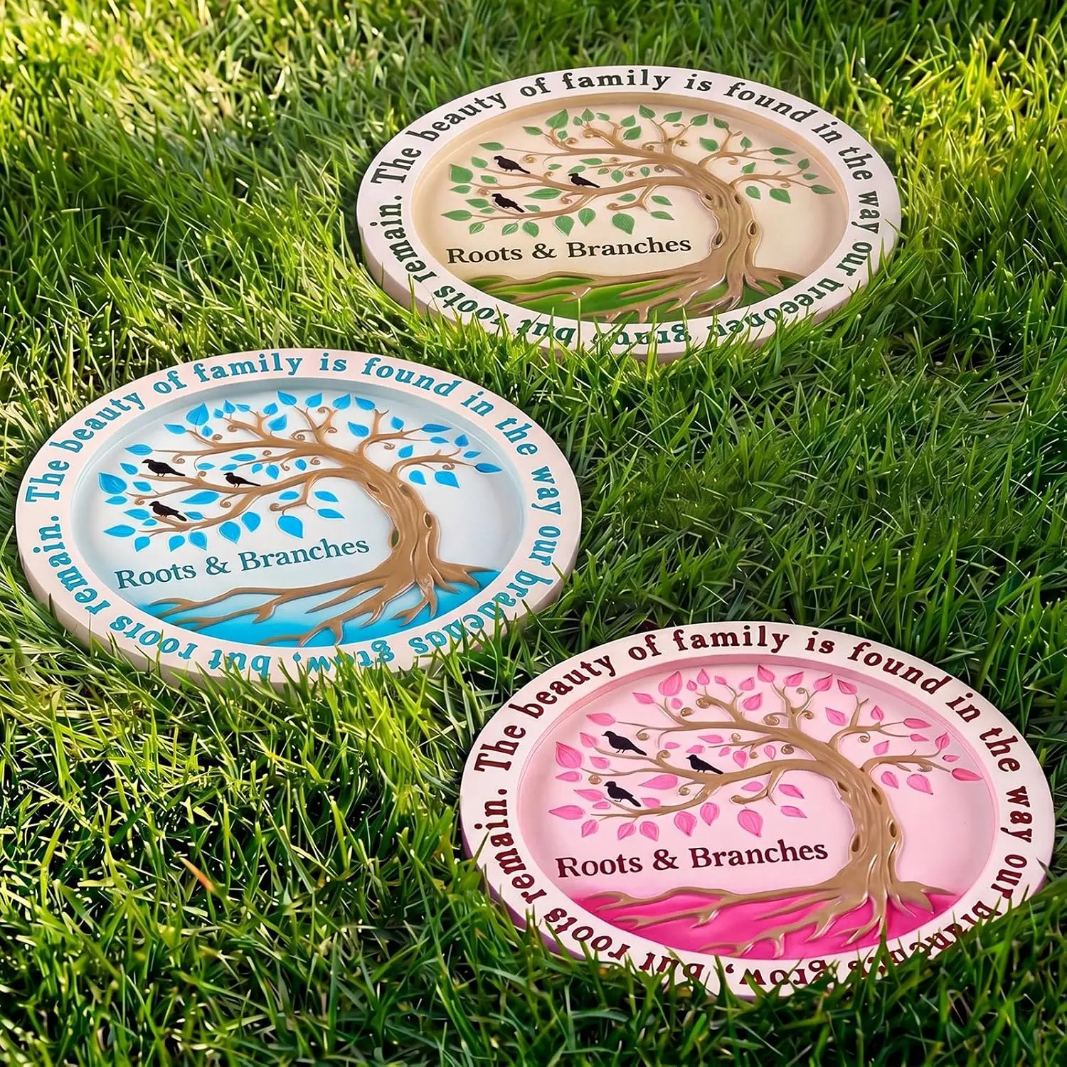 3 Pack Garden Stepping Stone Outdoor, Decorative Dimensional  Stepping Stones for Patio Pathway Landscaping Walkway Sculpture Yard Backyard Lawn(Tree of Life,10 Inches)