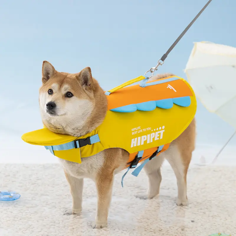 Summer dog life jacket with super buoyancy, dog swimsuit for small, medium, and large dogs, golden retriever swimming pet life jacket manufacturer