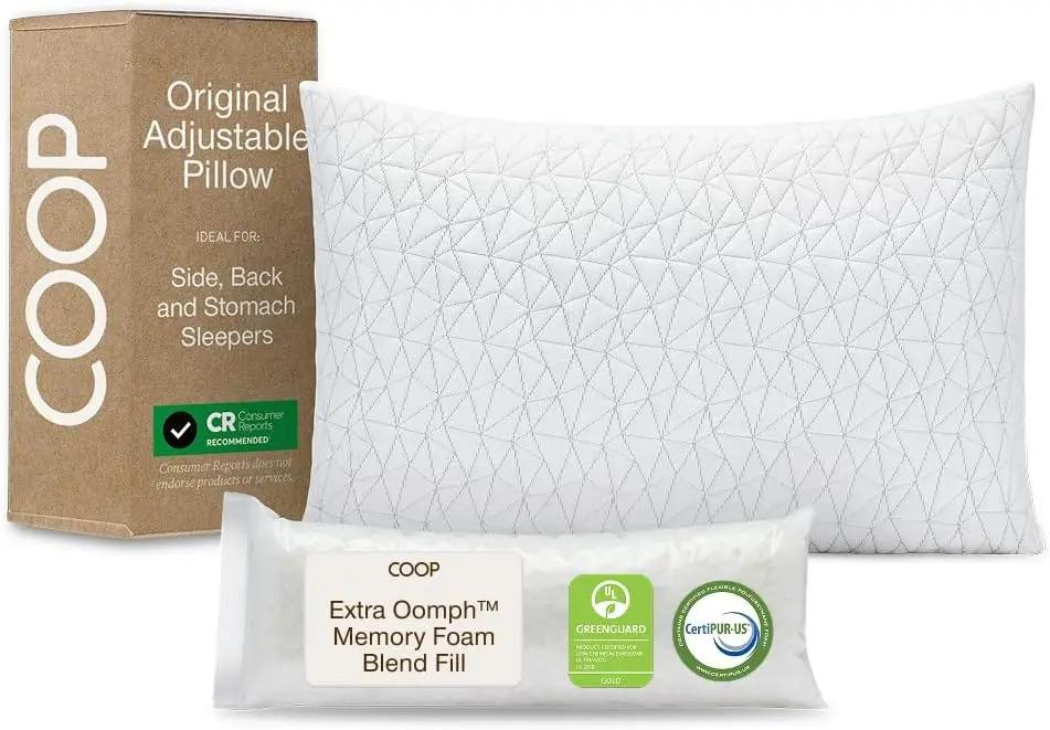 Home Goods Original Adjustable Pillow, Queen Size Bed Pillows for Sleeping, Cross Cut Memory Foam Pillows - Medium Firm Back, St