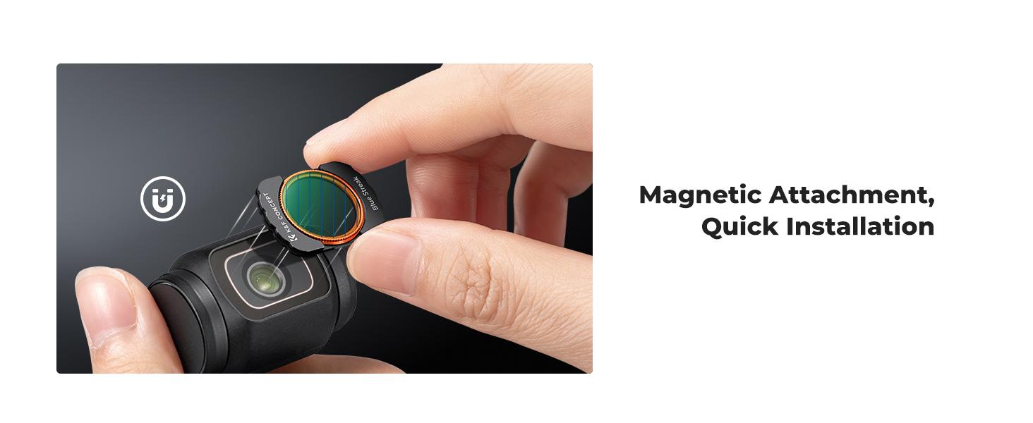 K&F CONCEPT Blue Streak Filter Compatible with DJI Osmo Pocket 3, Anamorphic Flare Special Effects Lens Filter