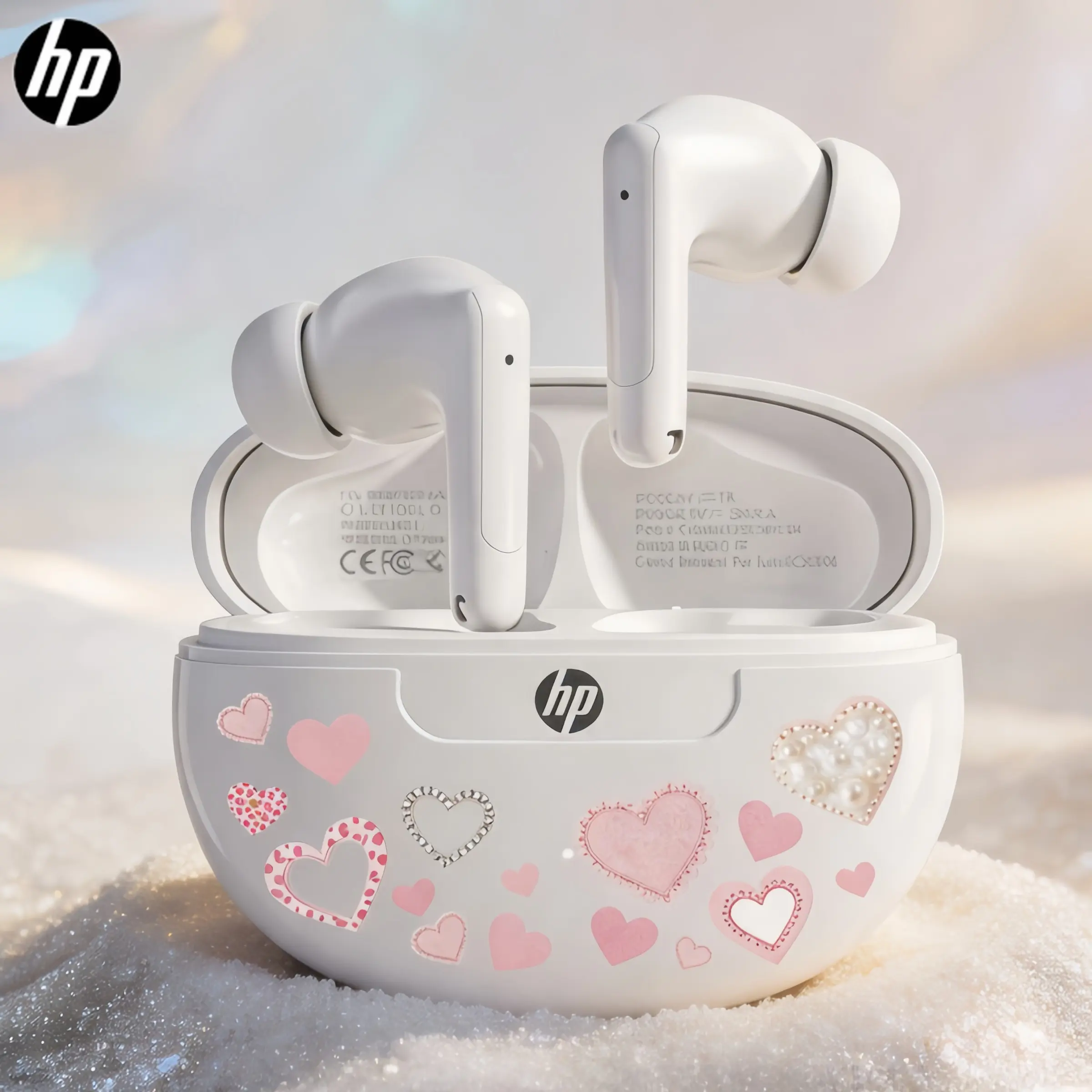 Hp Hd1 Wireless In-Ear Headphones, Bluetooth-compatible 5.3, Noise-Canceling Mic, Touch Control, Ipx-4 Waterproof, USB-C Charger, for Phone/mobile/laptop