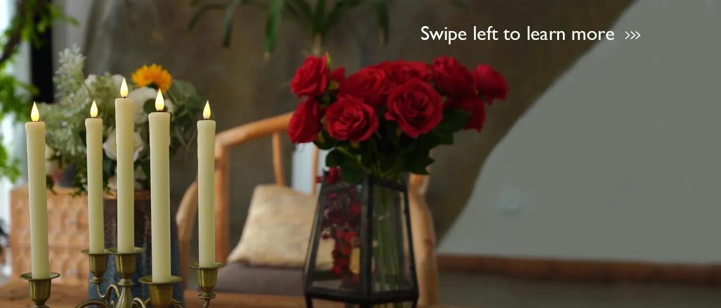 6 Pcs Window Candles with Sensor Dusk to Dawn, Ivory Electric Window Candle Flickering, Christmas Fake Candles Battery Operated, Led Candlesticks with Black Holders for Xmas Holiday Decor