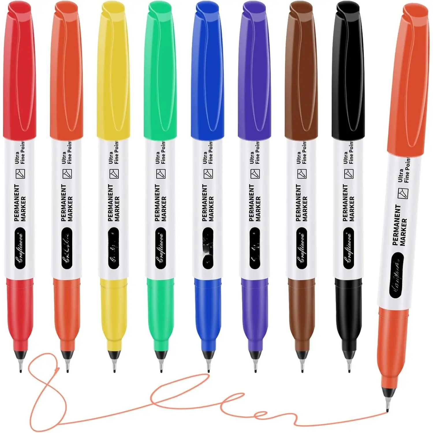 Ultra Fine Point Permanent Markers  Colors 8 count, Extra Fine Tip Works  Paper, Glass, Plastic, Metal, , Smudge Resistant, for Adults, Teacher, Office & School Supplies