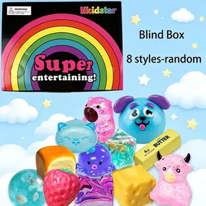 8-Piece Blind Box Malt Sugar Stress Relief Fidget Toys, Creative Slow-Return Squishy, 8 Styles, Party Gift Idea