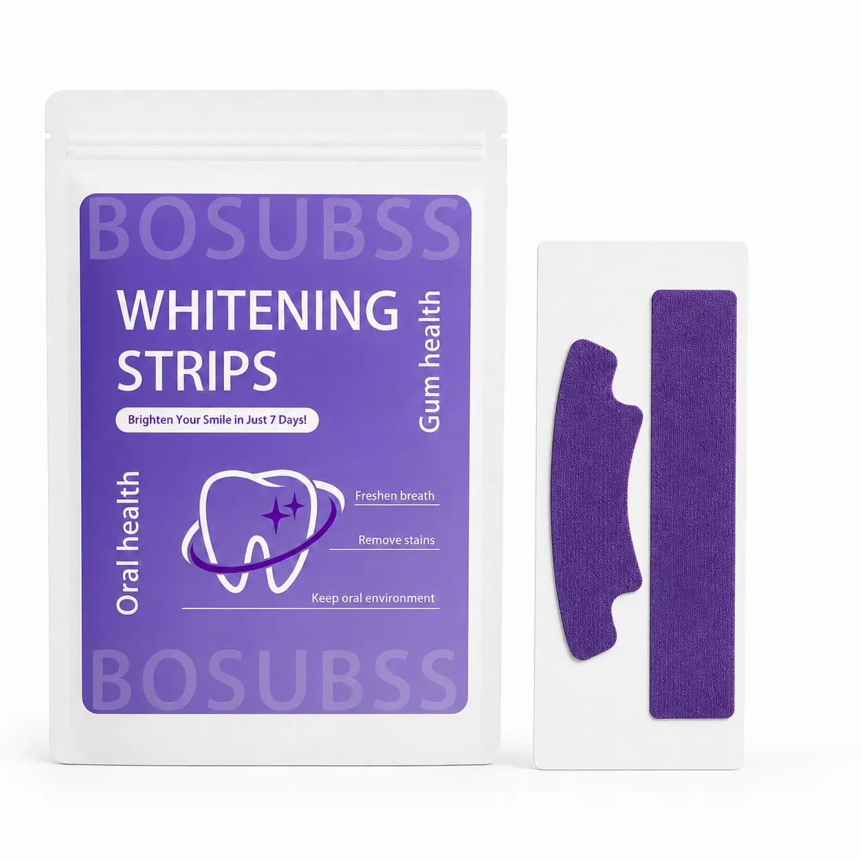 7 Pairs Smile Care Strips, Upper & Lower Oral Beauty Strips, Flexible Fit, Easy-Peel Design, At-Home Smile Routine