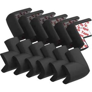 12 Pack Soft Corner Protector Baby Proofing Edge and Corner Guards, Safety Pre-Taped Rubber Foam Furniture Bumper for Fireplace, Table, Stair, Cabinet