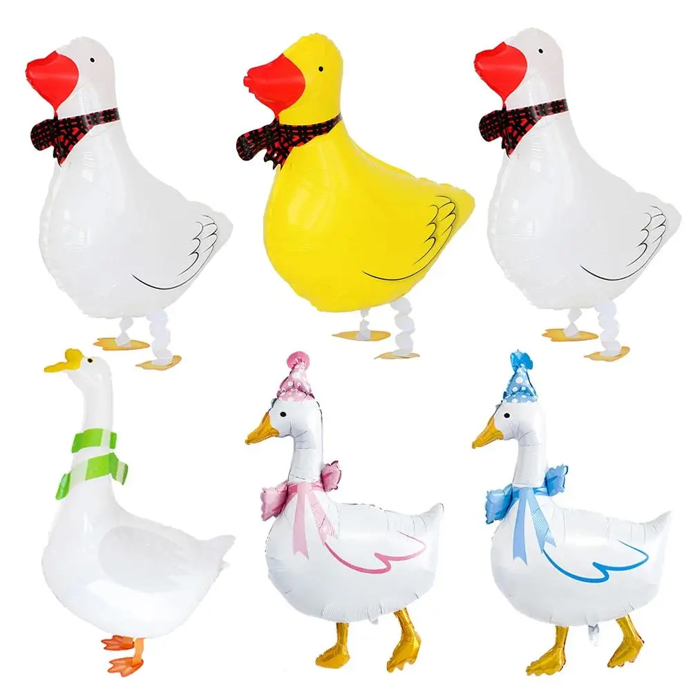 5/10pcs Cute Duck Walking Animal Balloons Goose Foil Baloons Farm Animal Theme Balloons For Baby Shower Birthday Party Favors