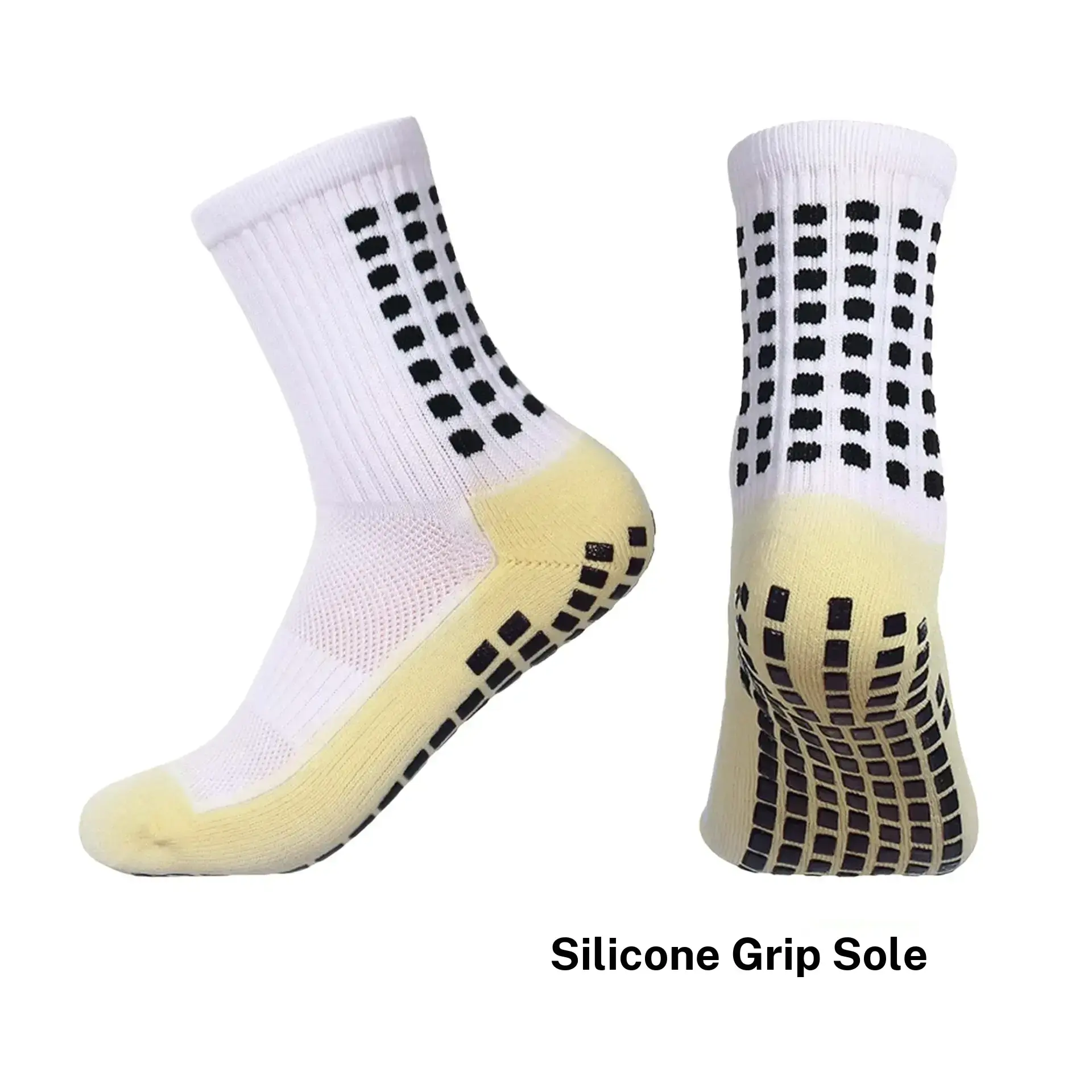 Youth Soccer Grip Socks, Non Slip Athletic Socks with Silicone Grips, Cushioned Sports Socks for Boys & Girls Training