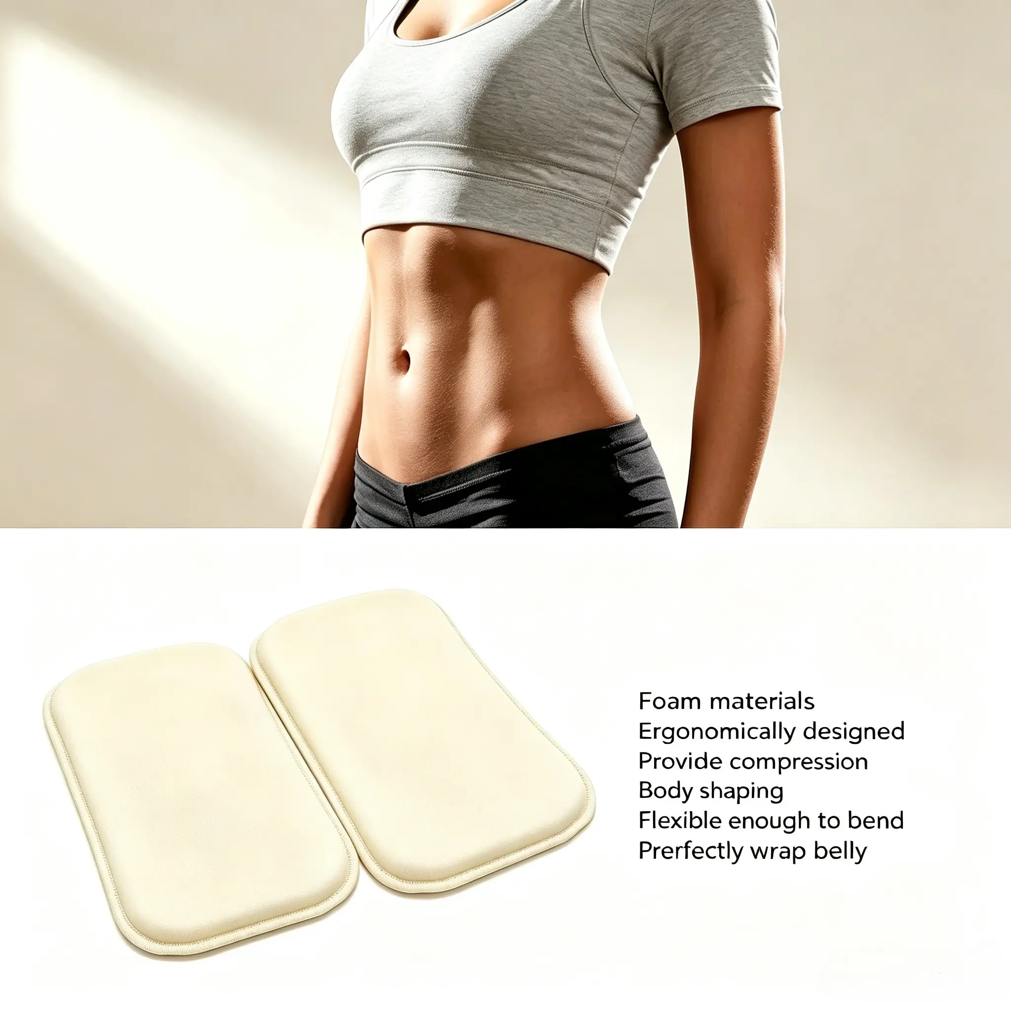 2 Pack Lateral Contour Cushion Sheets With Ergonomically Design Even Contour Fit, Soft Flexible Side Body Shaping Compression Padding Sheets For Daily Torso Wrap Wearing