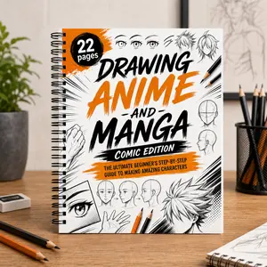 Anime Manga Drawing Workbook B5 Spiral Sketch Guide for Beginners Character Art Practice 22 Pages
