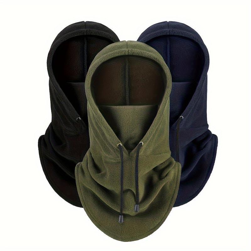 2-Pack Winter Balaclava Face Mask and Full Head Cover Hat - Windproof and Warm Face Mask with Full Coverage of Neck and Chin, Adjustable Drawstring and Soft Lining - Unisex Suitable for Outdoor Skiing, Cycling, Snow Sports - Durable Textile Fabric (Black)