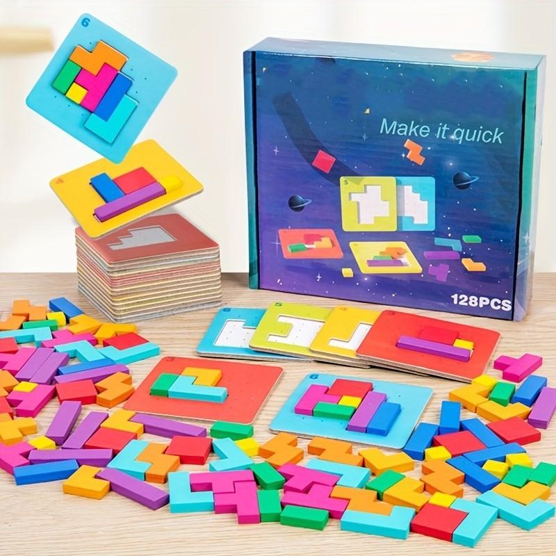 Wooden Puzzle Blocks Natural Wood