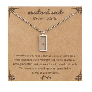 Unisex Minimalist Mustard Seed Mirror Finish Stainless Steel Pendant Necklace - Tarnish-Free, Tarnish Proof Jewelry, Geometric Faith Motif Christian Inspirational Adjustable Daily Wear Gift-Ready Accessory