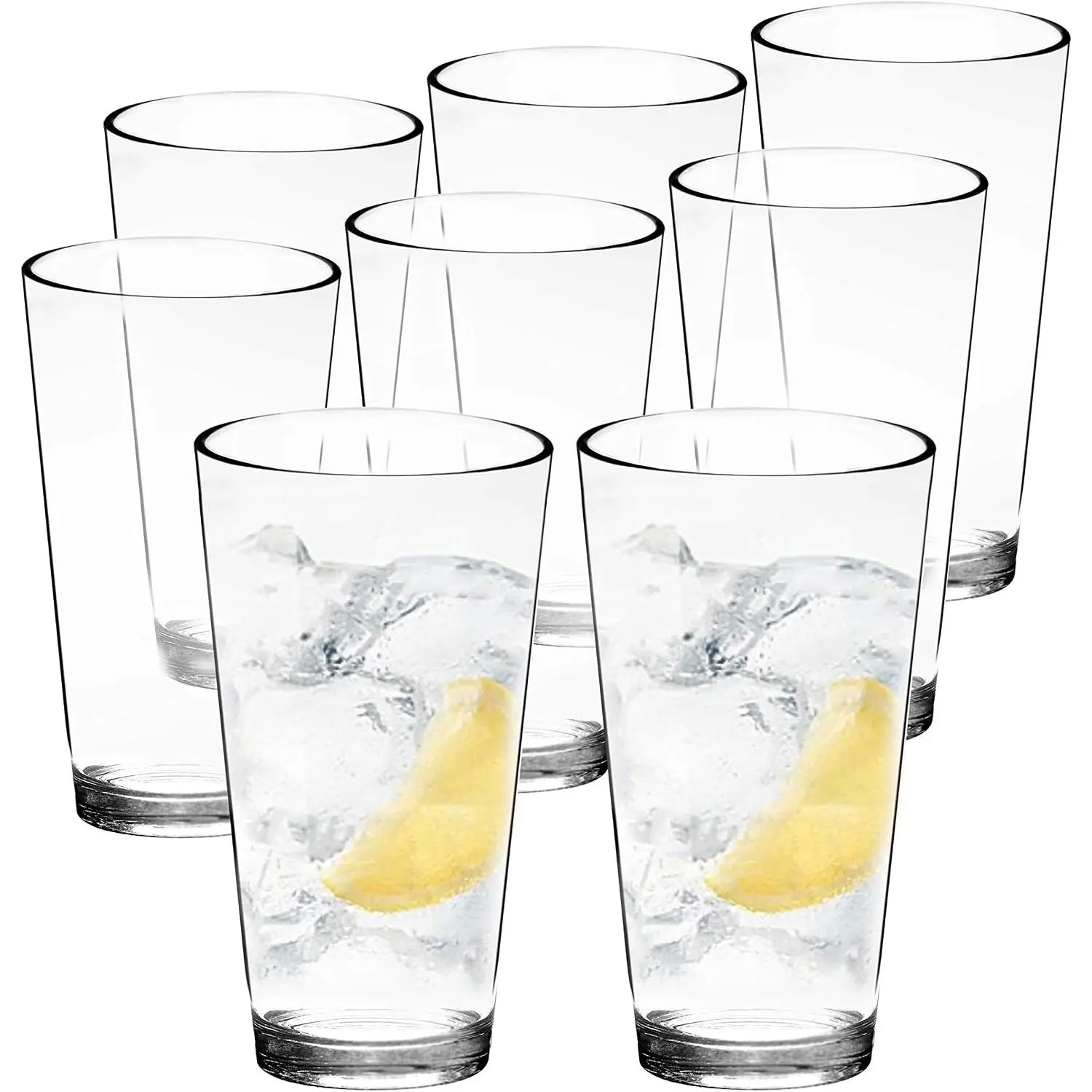 22 oz Bistro Clear Plastic Tumblers, Plastic Drinking Glasses,  Plastic Cups, Unbreakable Glasses, Set of 6