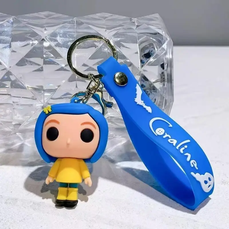 Creative Cartoon Movie Action Coral Doll Model, Cute Doll PVC Eye Ring Jewelry, Figure Keychain Pendant, Gift
