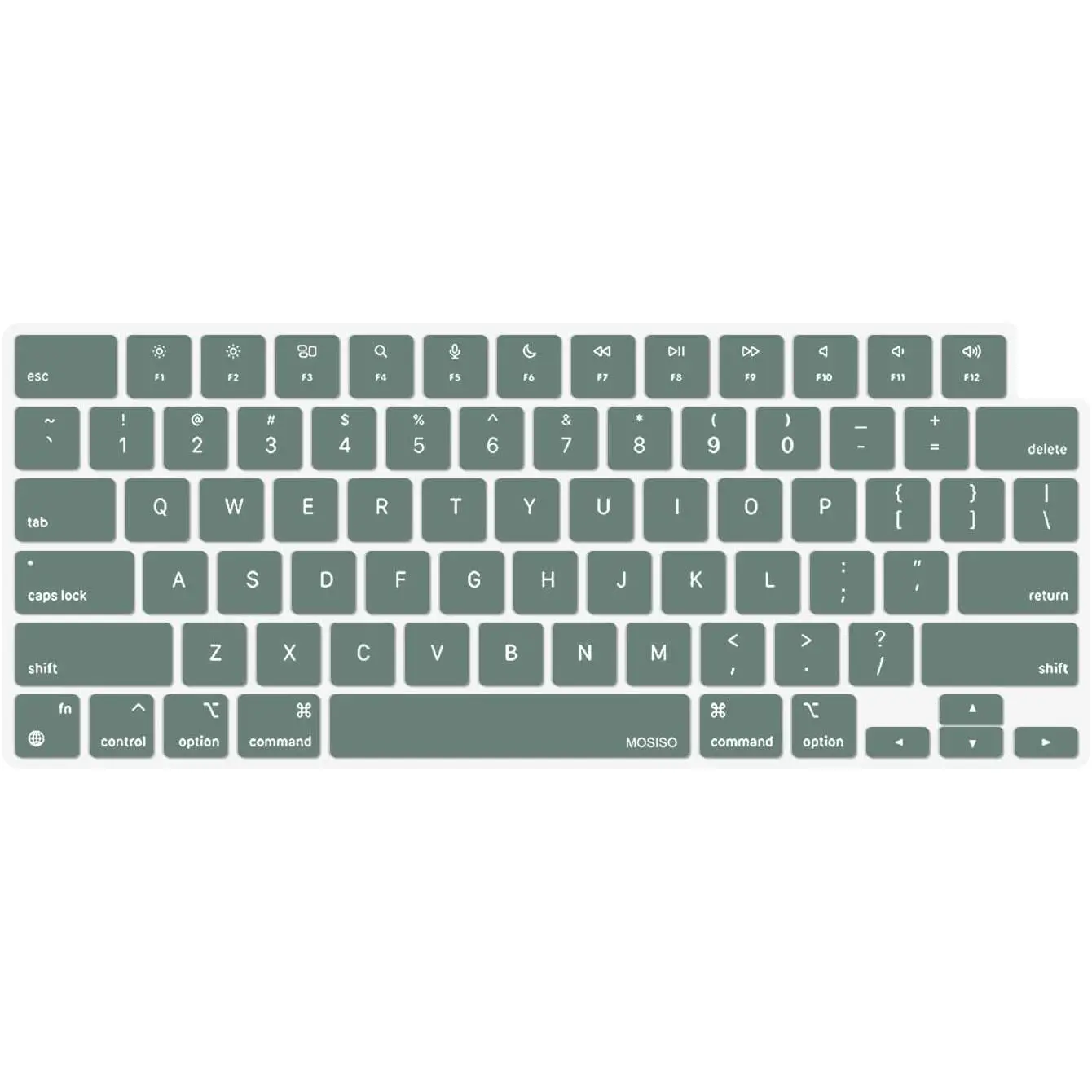 Silicone Ultra-Thin Washable Keyboard Cover Skin, Multi-Model Protection for MacBook Air 15in M3 A3114/M2 A2941, Air 13.6in A3113 A2681, Pro 14in/16in M4 M3 M2 M1, Midnight Green